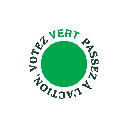 1.5" Custom Buttons - Votez Vert Passez a' L'Action Green Circle