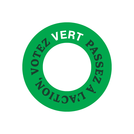 1.5" Custom Buttons - Votez Vert Passez a' L'Action White Circle