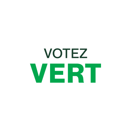 1.5" Custom Buttons - Votez Vert - White