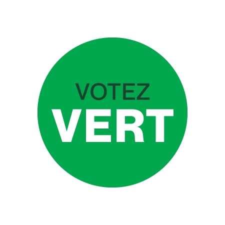 1.5" Custom Buttons - Votez Vert - Green