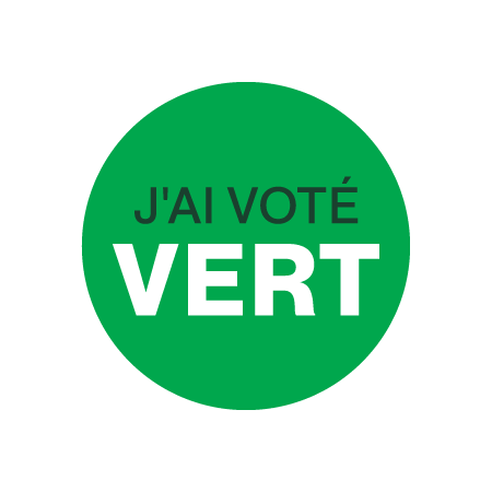 1.5" Custom Buttons - J'ai Vote Vert - Green