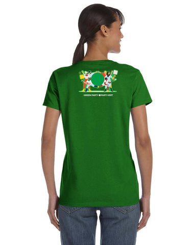 Women's GPC T Green with icon logo and party on back