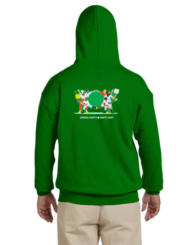 GPC / PV Adult Hoodie Green with bilingual icon logo on back