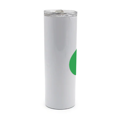 White tumbler with stainless steel interior